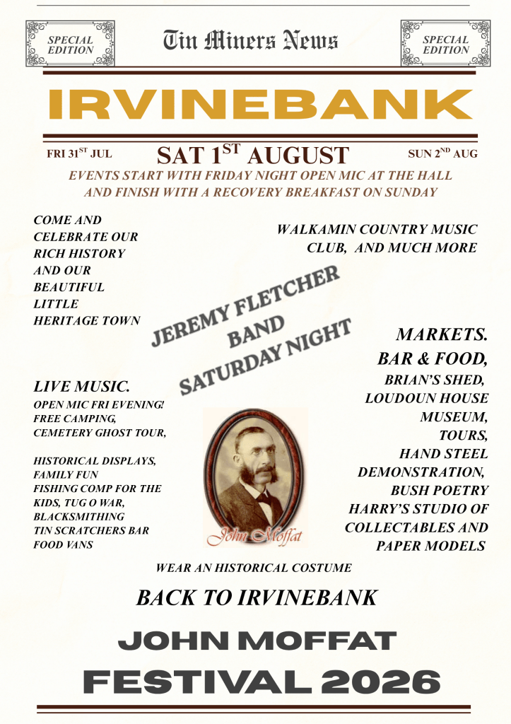 Irvinebank festival John Moffat festival poster